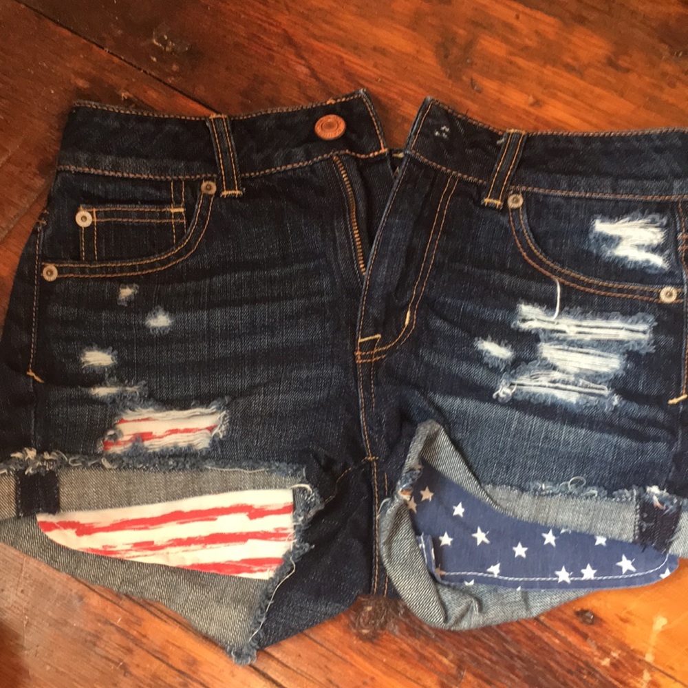 American flag Jean shorts